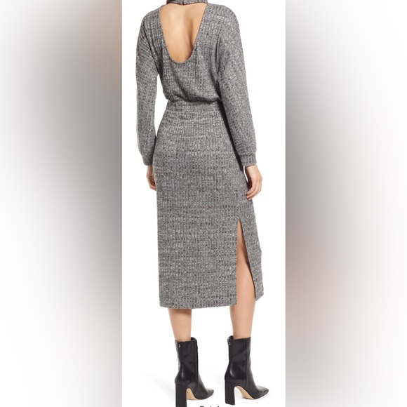 Floret Studios Gray Ribbed Long Sleeve Sweater Dress Size Small (2-4) NWT - Picture 4 of 15
